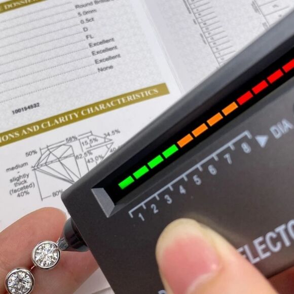 Certified 2CT VVS1 Moissanite Diamond Luxury Stud Earrings - Picture 10 of 14